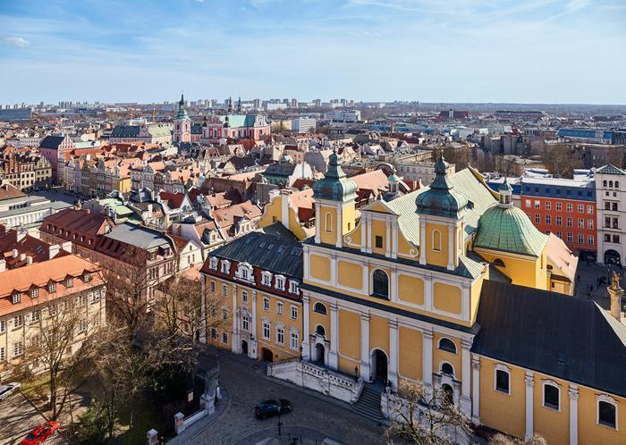 panorama na miasto Poznań z góry